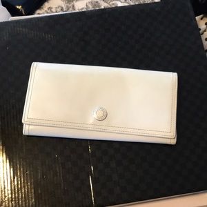 White bifold coach wallet